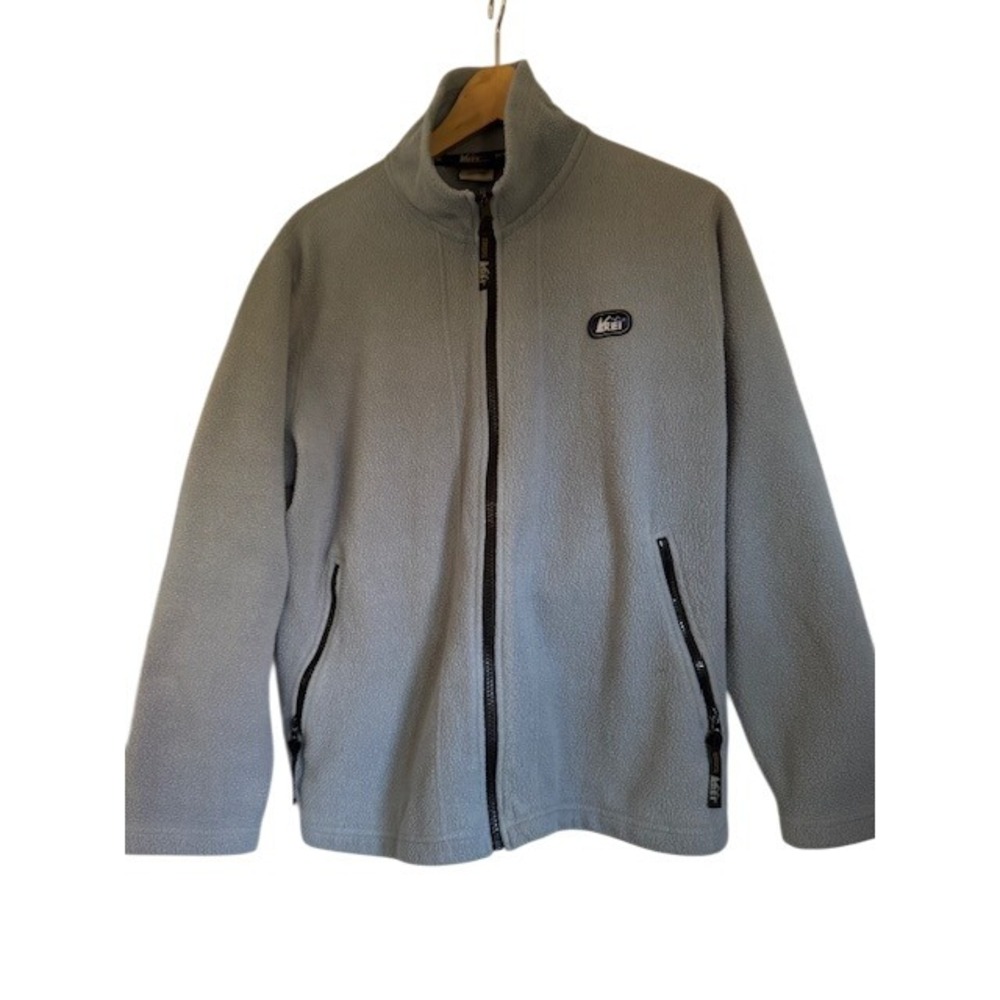 REI Womens Polartec Fleece Full Zip Jacket Outdoor Activewear Coat Blue - Medium
